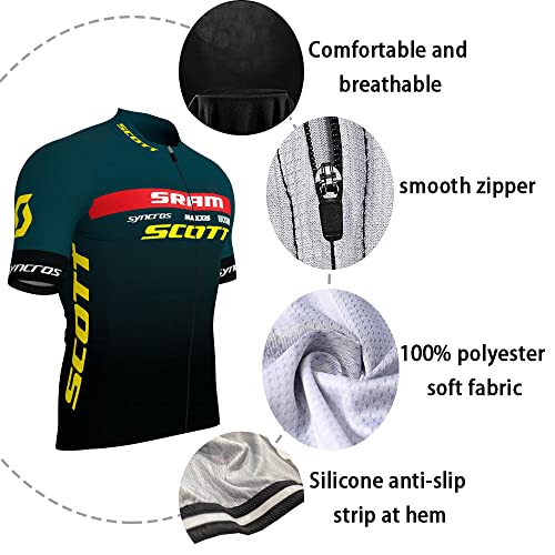HOMTOL Abbigliamento Ciclismo Set Manica Corta Tuta Ciclismo Uomo Completo Ciclismo Estivo Per Bici Da MTB Con Pantaloncini Imbottiti in Gel Traspirante e Ad Asciugatura Rapida