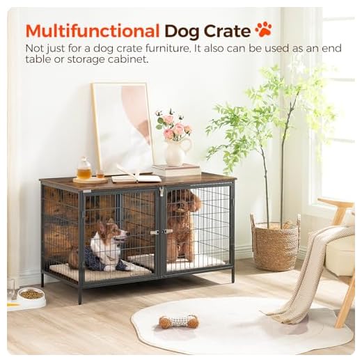 MAHANCRIS Double Dog Crate Furniture