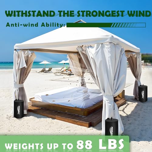 Image of Canopy Water Weight Bag,88 LBS Gazebo Tent Water Weights Set of 4 Leg Weights for Carport, Pop Up Canopy,Tent,Gazebo,Black