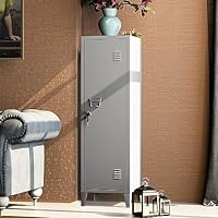 MIOCASA Metal Cabinet Home Office Storage Cabinets with Doors and Shelves Lockable File Cabinet Organizer Coat Lockers for Kids