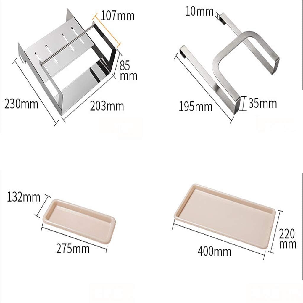 Dish Cutlery Rack Kitchen Supplies 304 Stainless Steel Dish Rack Rack Drain Rack Tableware Dish Tool Supplies Storage Rack Dish Rack draining Rack with Cutlery Holder (A) ()