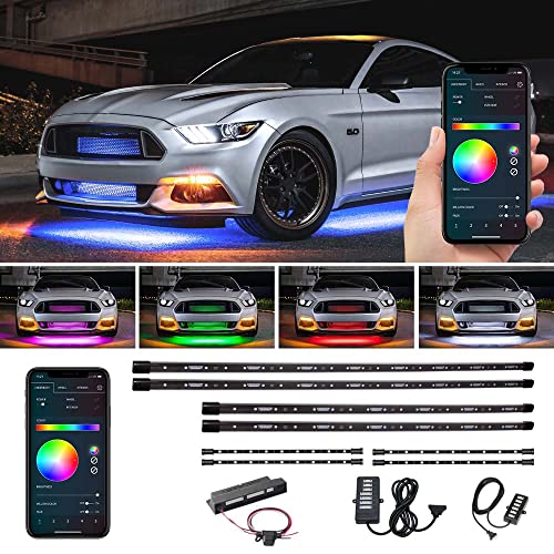 Ledglow 4Pc Bluetooth Million Color Led Underbody Underglow & 4Pc Interior Footwell Accent Lighting Kit For Cars - Smartphone App - Courtesy Lights - Create Any Color - Control Box #TOP11