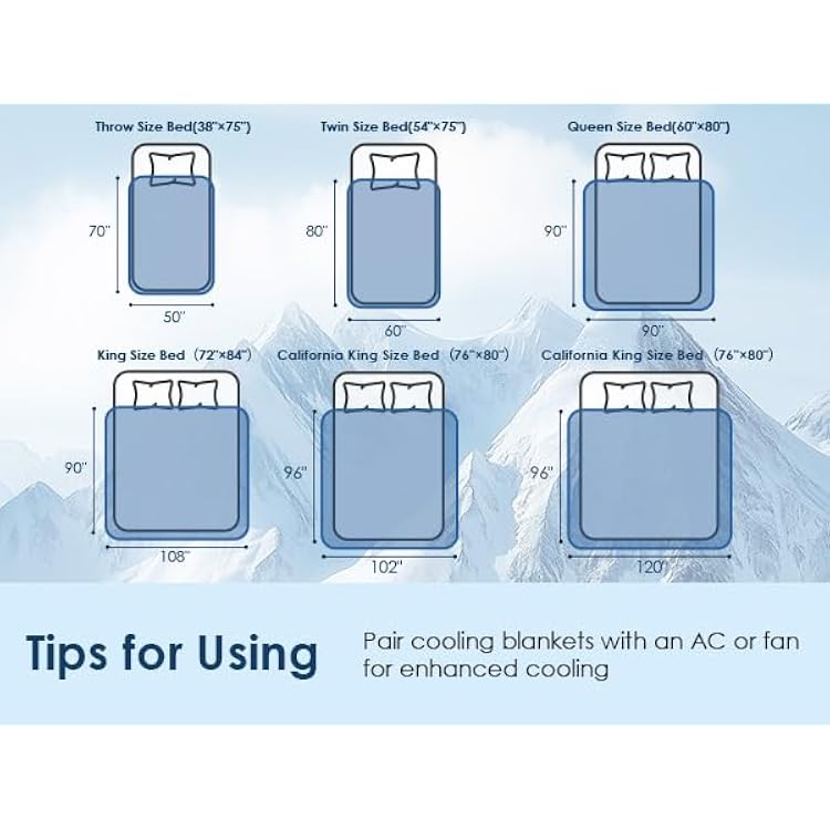 CHOSHOME Cooling Blanket for Hot Sleepers Lightweight Summer Cold Thin Blankets for Sleeping, Hot Flashes Night Sweats, Soft Blanket for Bed, Throw Size, Grey