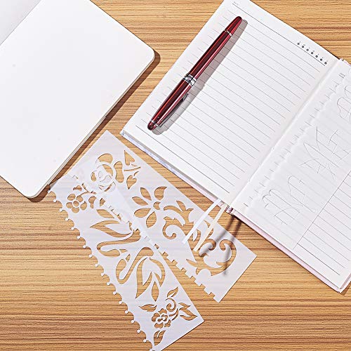 GORGECRAFT 16 stks Blad Stencils, 2 x 7 Plastic Bloem Schilderen Stencils Herbruikbare Stencils Sjablonen voor DIY… - Image 6