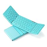 seenda Faltbare Bluetooth Tastatur mit Nummernblock für Multi Gerät Wiederaufladbare Wireless Tastatur für Windows iOS Android Mac Smartphone iPad Tablet Laptop PC - QWERTZ