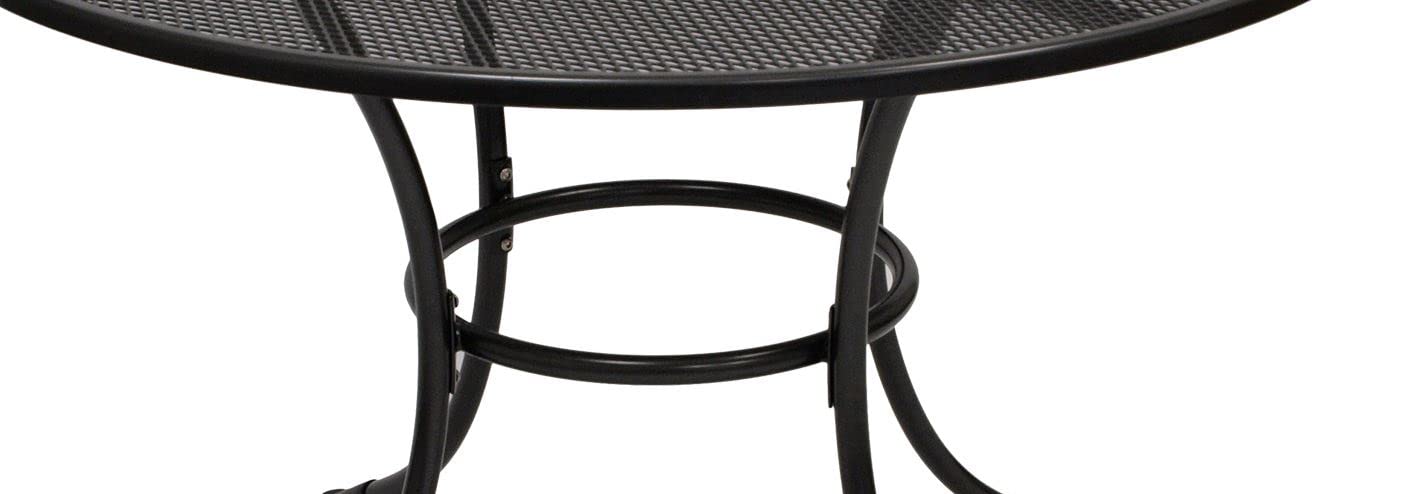 DEGAMO Gartentisch Streckmetall-Tisch RIVO 110cm rund, Stahl und Streckmetall, Farbe eisengrau, wetterfest, Outdoor