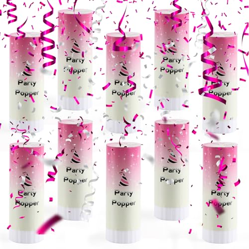 FePen Canon à Confettis*10 pour Mariage, Fête, Anniversaire, Célébrations (Rose Rouge)