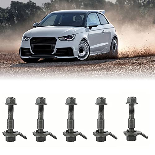 Qiilu Camber Bolts, 5pcs Steel 12mm Adjustable Army Green (Grade A, M12, Hexagon Bolt, 0.47" Diameter, Right Hand Thread, 5 Pieces, Bolts)