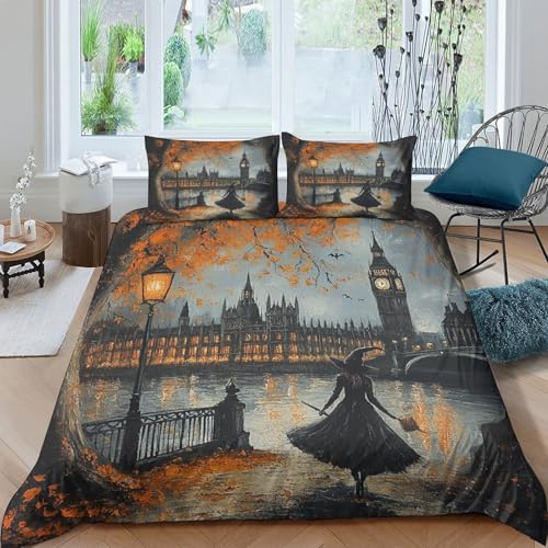 Housse de couette 3D Londres résistante et confortable 135x200 - 4