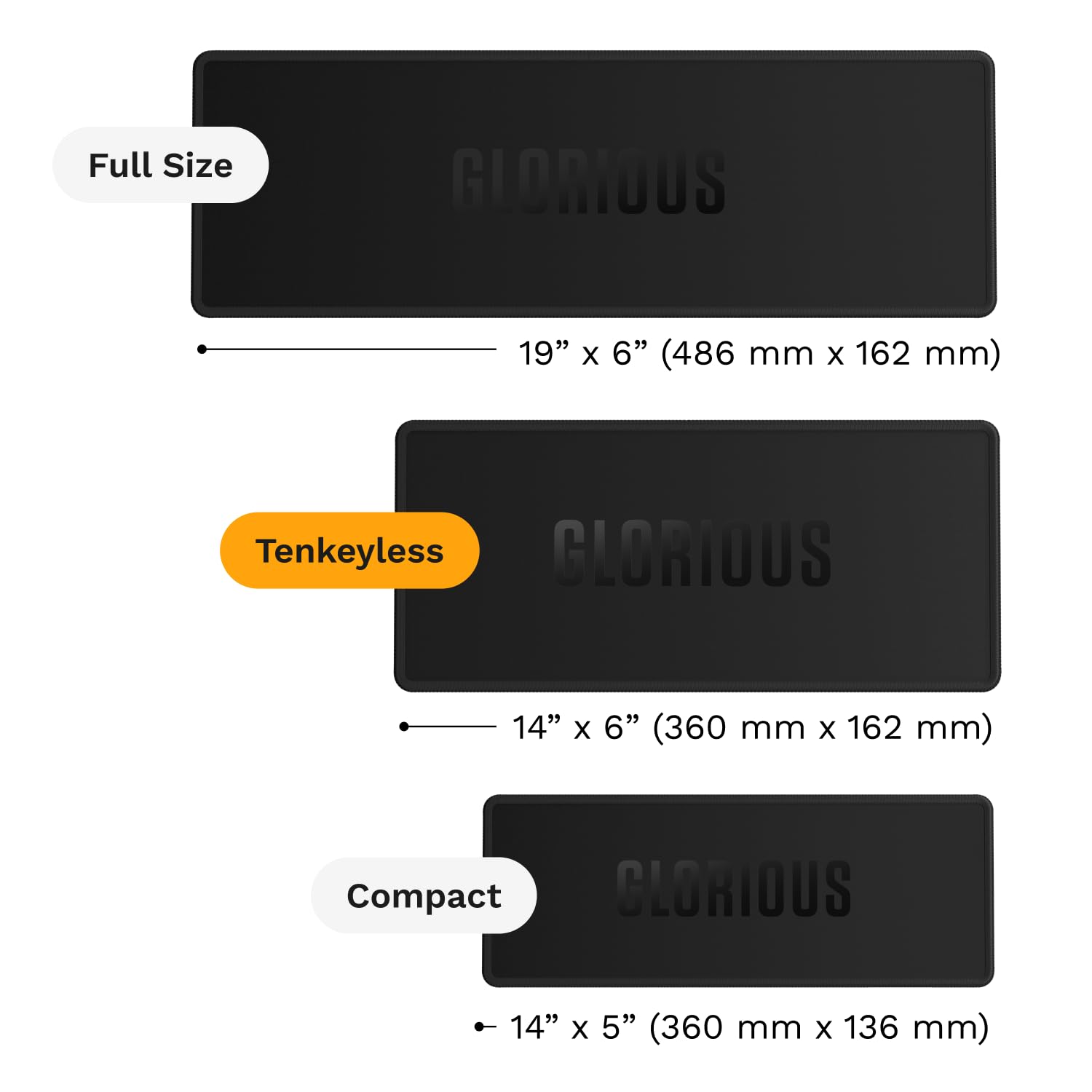 Tapis De Clavier Insonorisant Glorious Gaming - 4mm Mousse, Bords Cousus, Antidérapant - Pour Claviers TKL 75%
