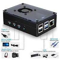 Miuzei Gehäuse für Raspberry Pi 4 mit Lüfter Netzteil Acryl-Deckel 8/4/2GB – Ansicht 4