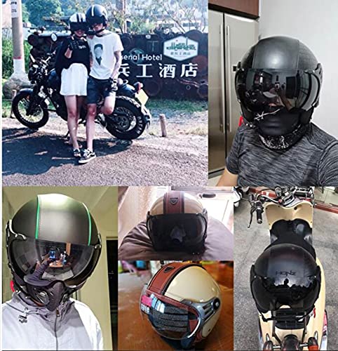 Caschi da Jet per Adulti,Certificato ECE Vintage