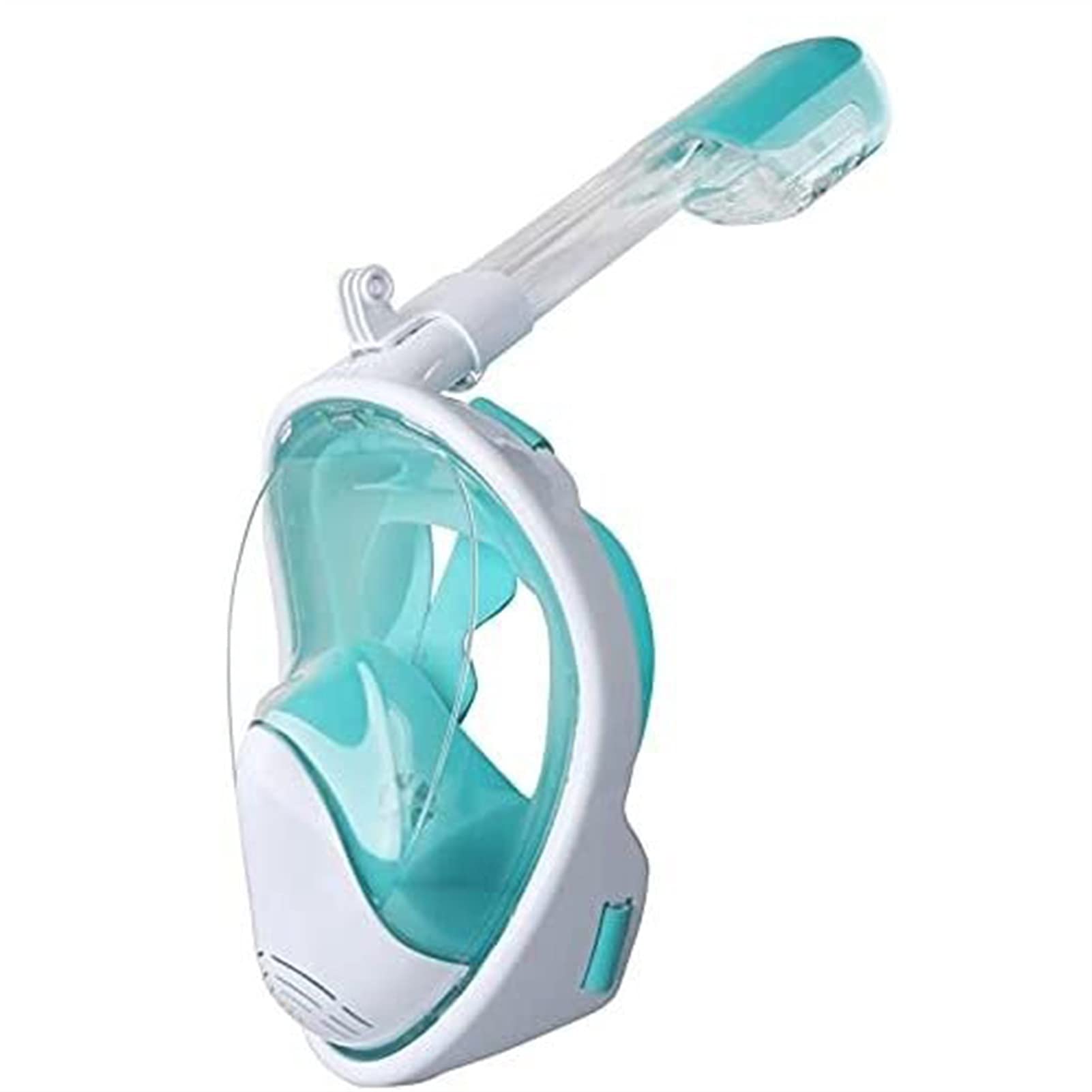 Maschera da Snorkeling in Silicone Integrale, Adulti e Bambini ° Snorkel subacqueo Maschera da Sub a Bocca Piatta a Bocca Piatta (Verde M) (Verde L)