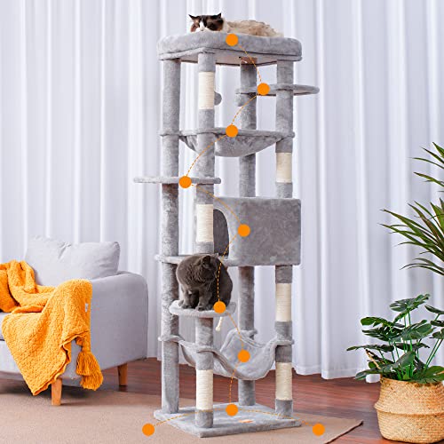 Árbol para gatos grande 69 in con perchero cómodo miniatura 3