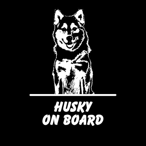 Pegatinas de coche Huskey "Perros a bordo"