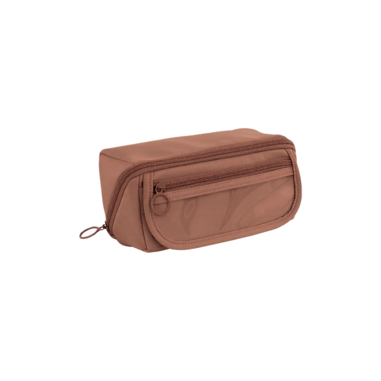 Large Capacity Pencil Case with 9 Compartments for School Brown