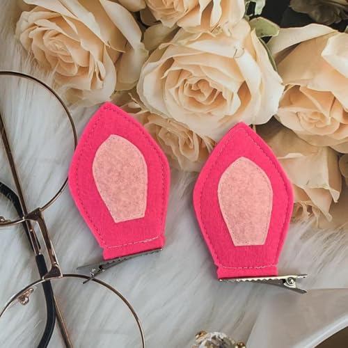 Halloween Ear Hair Clip, accesorios para el cabello con orejas de cerdo rosa brillante para mujeres adultas, disfraz de animal miniatura 3