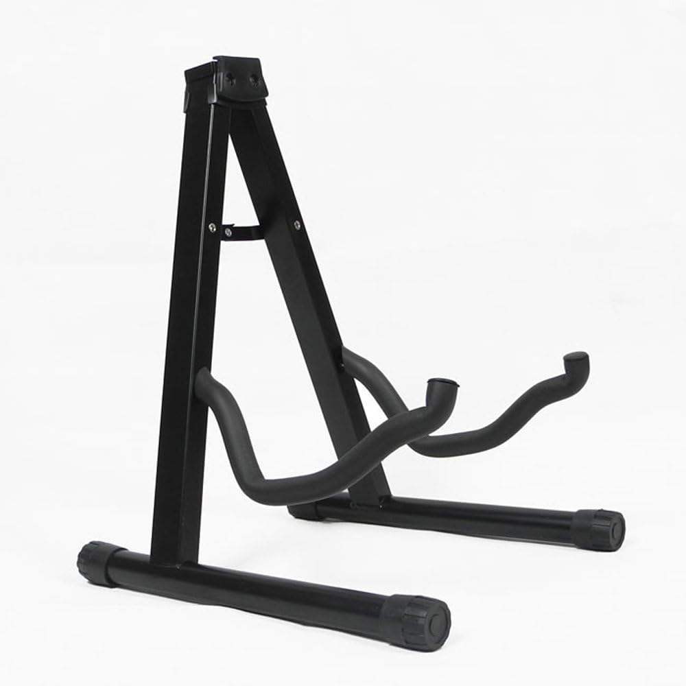 Universal Guitar Stand Folding with Secure Lock Better Protection Stand for Acoustic and Electric Guitars Black Color by Elrido