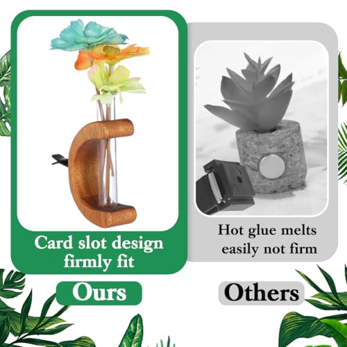 Image of Car Vent Clip,Wooden Car Flower Vase Vent Clip for Air Vent Charm Auto Interior Car Vent Accessories for Car Air Vent Decor Plant Holder Terrarium Auto Interior Dash Decorations