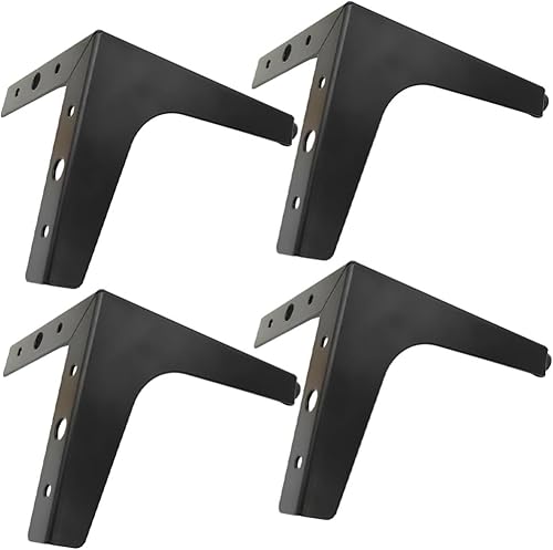 Miniatura 1 de Kichvoe Patas para muebles, 4 piezas de estilo moderno, patas de sofá de metal, patas triangulares negras para mesa, armario, sofá, silla, 5.9 in