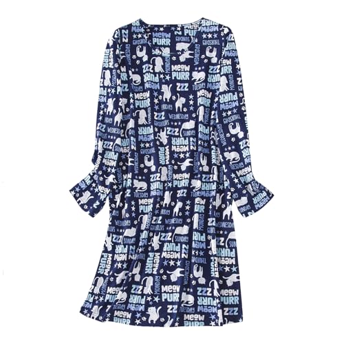 Image of American Trends Nightgowns for Women Long Sleeve Cotton Blend Sleepwear, Knee Length Night Gowns Sleepshirts House Lounge