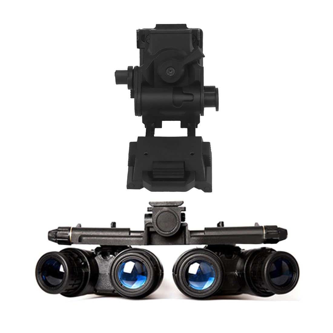Dispositivo di visione notturna Militare Casco con L4G24 Nvg Mount, Night Vision Goggles GPNVG18 Binocolo a quattro tubi, Dummy Visione Notturna Airsoft Casco per Halloween Cosplay