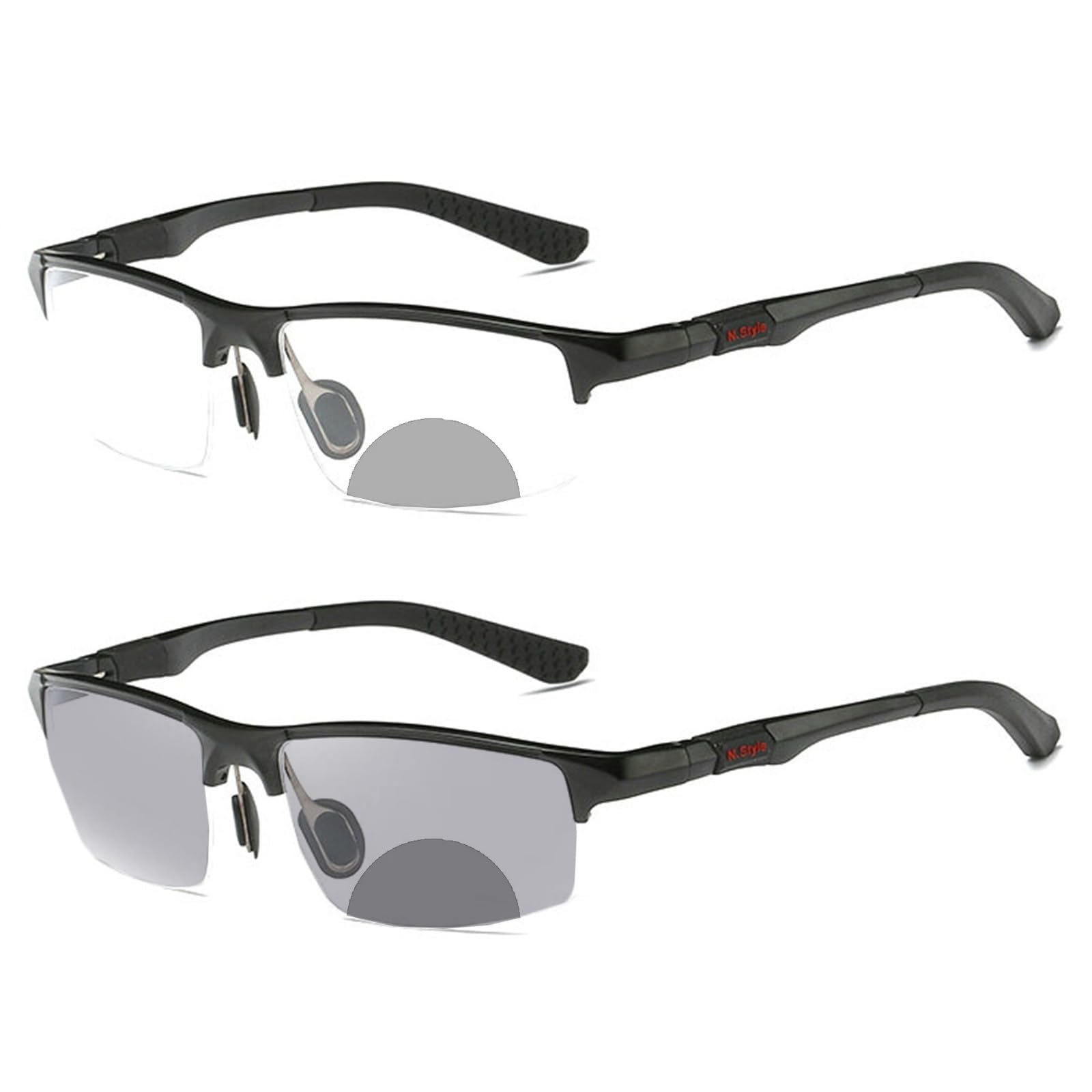 Sports Transition Photochromic Bifocal Reading Glasses for Men Safety  Glasses with Readers Wrap Around sunglasses F28