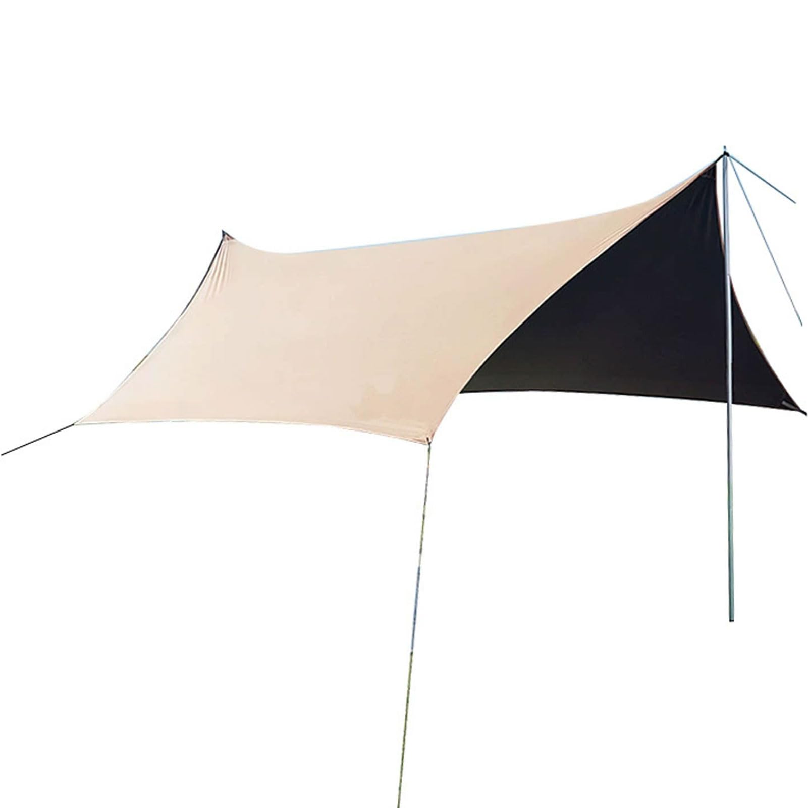 HUHJYUGE Bâche Anti Pluie et UV pour Tente de Camping, Abri Portable en Tissu Oxford Imperméable, avec Revêtement Noir, pour Plage, Pique-Nique, Randonnée, Jardin (3x3m)