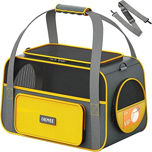 OKMEE Cat Carrier TSA Airline Approved with Ventilation for Small Medium Cats Dogs