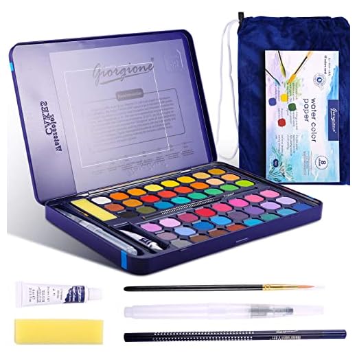 Aokyom Juego Pintura de Acuarela Sólida, 48 Colores, Caja de Acuarelas para Principiantes y Profesionales