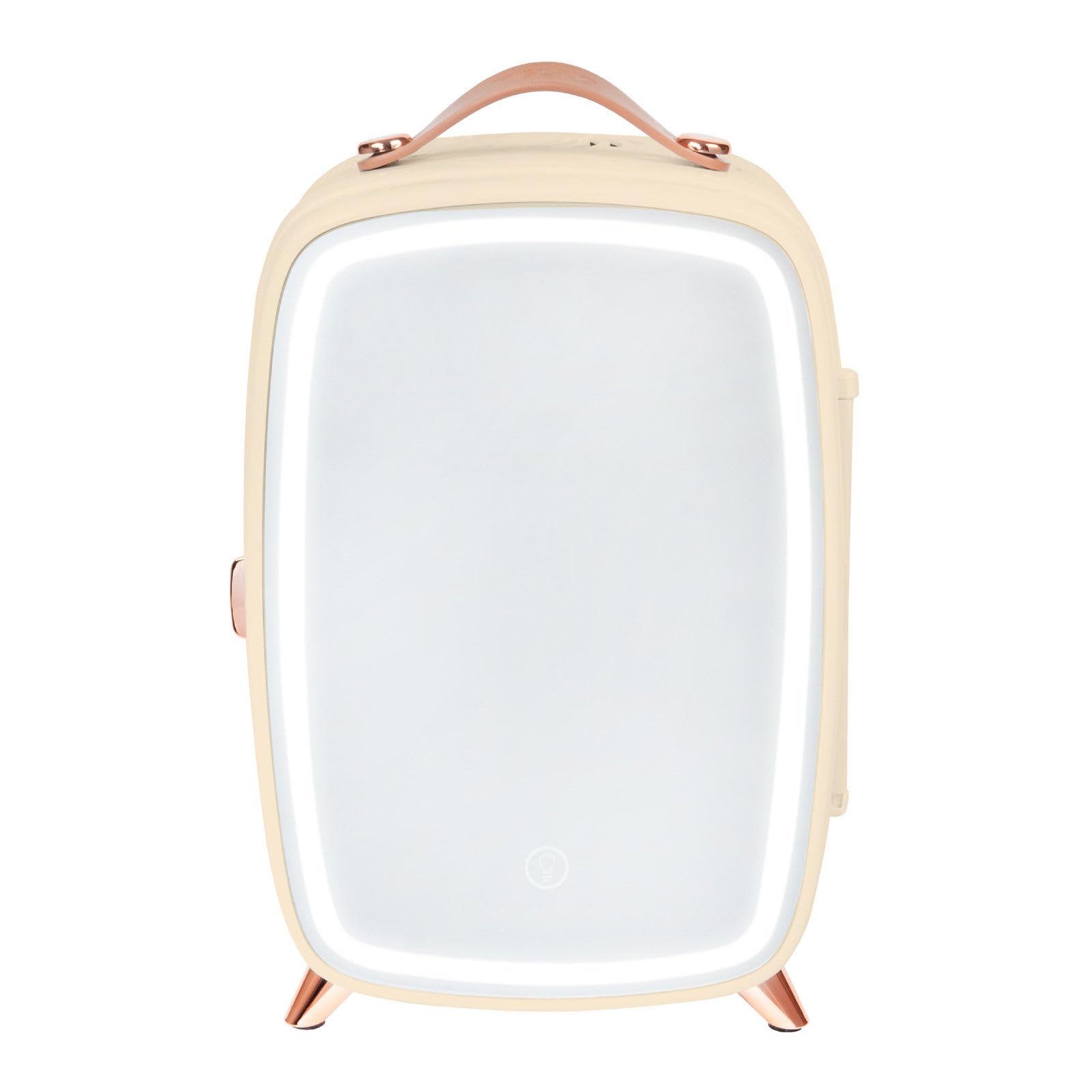 Refrigerador LED con Espejo de 6L, pequeño refrigerador cosmético, Dormitorio doméstico, Mini refrigerador, refrigerador de Belleza portátil.,Yellow