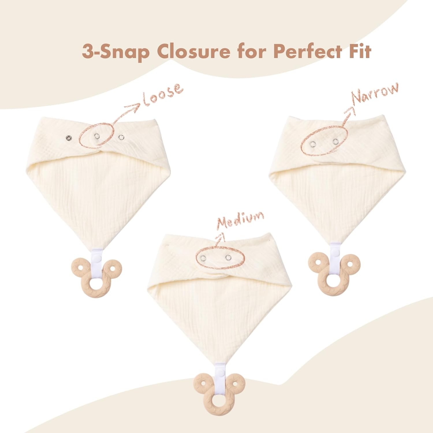 Baby Bandana Drool Bibs 6-pack - 100% Cotton Baby Bibs with Teether for Teething - Image 6