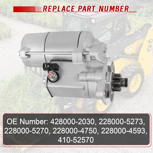 Starter Assembly, 428000-2030 4280002030 228000-4750 Motor de Arranque de 12V 2.0KW 9T de Repuesto para Motor Kubota V2403 miniatura 3