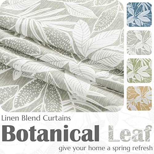 Jinchan Tie Up Valance For Small Window With Leaf Print 18 Inch Farmhouse Pull Cord Curtain Light Filtering Bow Tie Valance For Living Room Kitchen Window Treatment Rod Pocket 1 Panel Grey On Beige #TOP2