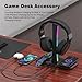 Padwa Lifestyle Gaming Headset Stand, Headset Stand with 7 Lighting Effect Modes, Headset Holder with 1 USB Port and 2 Type C Ports, Headphones Holder with Wireless Charging Padwa Lifestyle Gaming Headset Stand, Headset Stand with 7 Lighting Effect Modes, Headset Holder with 1 USB Port and 2 Type C Ports, Headphones Holder with Wireless Charging
