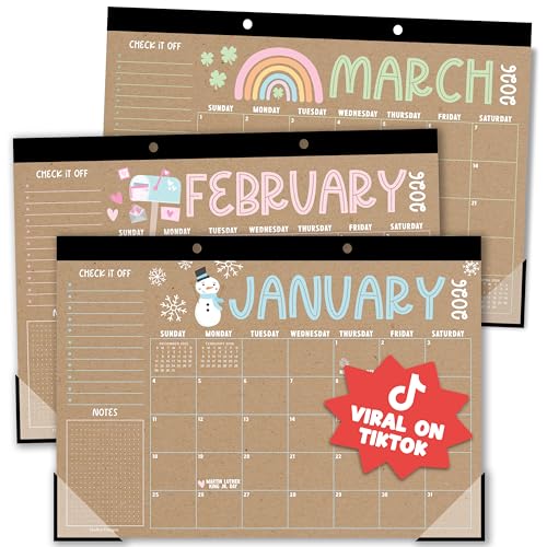 Hadley Designs Large Desk Calendar 2026-2027 - Desktop