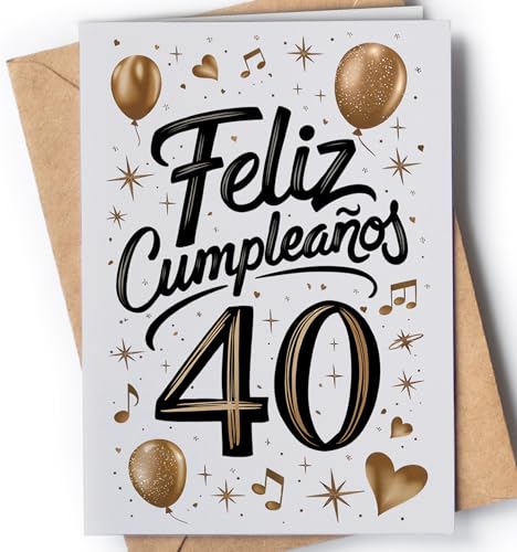 Tarjeta de 40 Cumpleaños - Tarjeta de Felicitación Graciosa para alguien que cumple 40 años - Regalo Original para 40 Cumpleaños para él, ella, hombre, mujer, mejor amigo, amiga... - Feliz 40