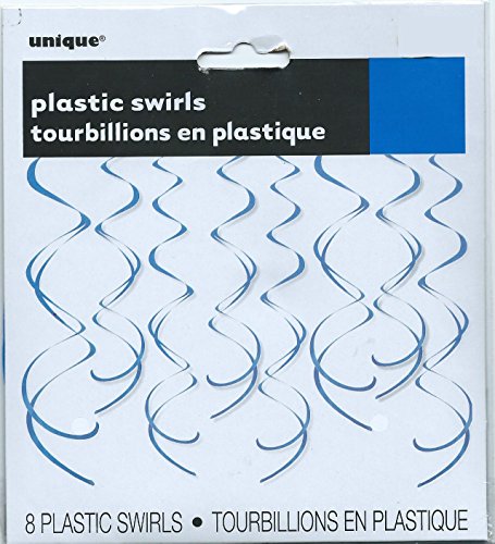 Preisvergleich Produktbild Plastic Swirls 8 Blaue Hängedekos