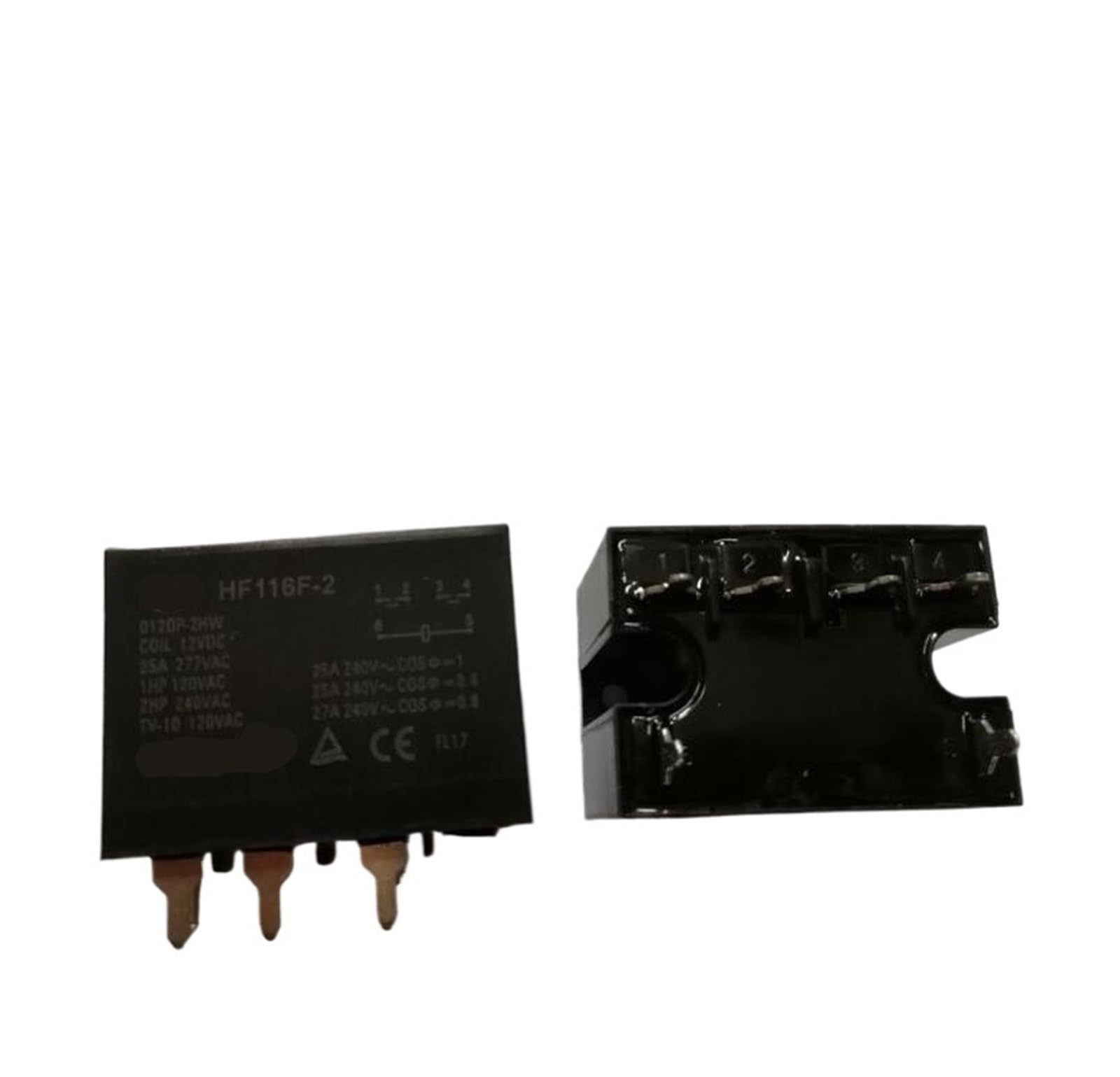 Relé HF116F-2 012DP-2HW 12 V CC interruptor electromecánico 25 A 6 pines