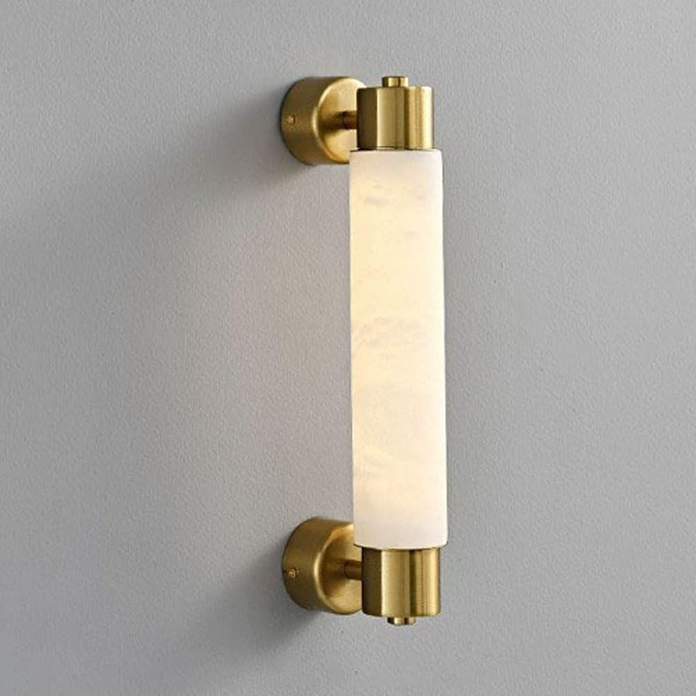 KXKLGWHN Medieval Industrial Style Natural Alabaster Wall Light, Hard Wiring Connection Indoor Wall Sconce, 8W LED Warm Light Marble Wall Lamp, Bedroom Porch Dresser Decorative Lighting Fixtures