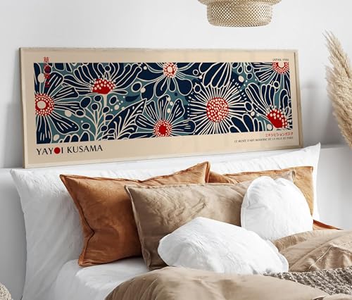 Affiche d'exposition moderne de style japonais | Peinture horizontale étroite en toile 20x60cm