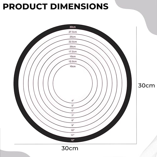 Image of Kraptick Silicone Pie Crust Rolling Mat Oven Liner with Measurement, Cake Baking Silicone Sheet,Pizza Baking Silicone Sheet, Silicone Dough Kneading Mat, Non-Stick Reusable Cake Pan Mat (DMFP585)