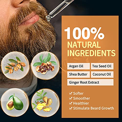 Bartpflege Set für Männer, JVR Bartpflegeset mit Bartöl, Bartbalsam und Bartbürste, Bartglättung, Feuchtigkeit & Verleiht Glanz & Styling, Hochwertiges Bartset als Geschenk (Braun) - Image 3