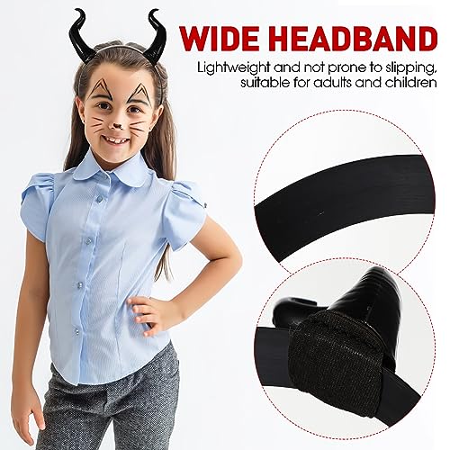 FRCOLOR Ox Horn Headband Halloween Animal Horn Headband Bull Costume Headwear Party Dress Up Favors, Black, 20x17x5cm - Image 2