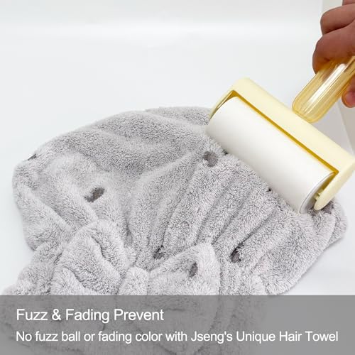 Jseng 3Packs Microfiber Hair Towel for Women - Quick-Drying, Super Absorbent Hair Wrap with Bow Design, Soft Hair Towel Turban for Curly Long Wet Hair — view 6