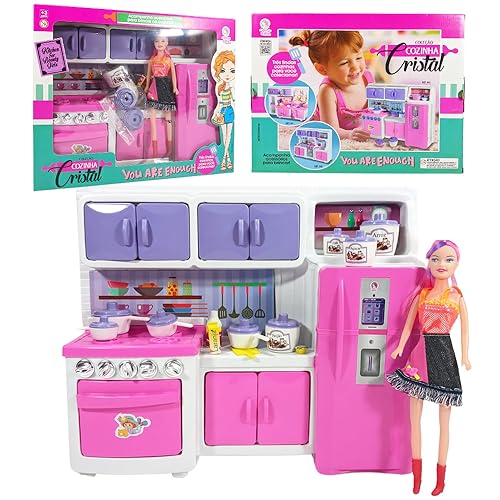 MINI COZINHA INFANTIL COMPLETA CRISTAL COM ACESSORIOS DIVERTIDOS