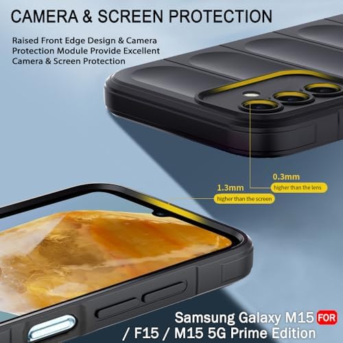 Image of TOUCCH Samsung Galaxy M15 / F15 Silicone Back Bumper Case| Shock Proof Design & Camera Protection | Premium Rubberised Cover (Microfiber Lining) for Samsung M15 / F15 | Matte Silicone - Blue