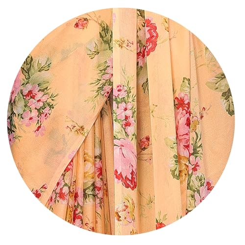 Image of MIRCHI FASHION Saree for Woman Chiffon Floral Printed | Breathable Lightweight Summer Sari for Office and Home Use with Blouse Piece (Available in 20 Colors)
