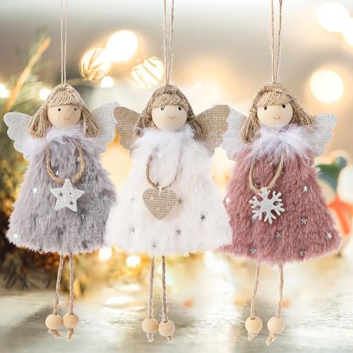 Aceshop 3 Stück Weihnachten Engel Anhänger, Weihnachtsengel Ornament...