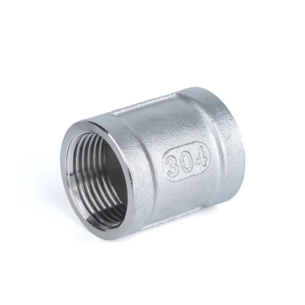 MBMYVRNKJL 1/8" 1/4" 3/8" 1/2" 3/4" 1" 1-1/4" 1-1/2" 2" 3" 4" NPT Female Coupler 201 304 316 Stainless Steel Pipe Fitting Connector (NPT SS304,1/8")